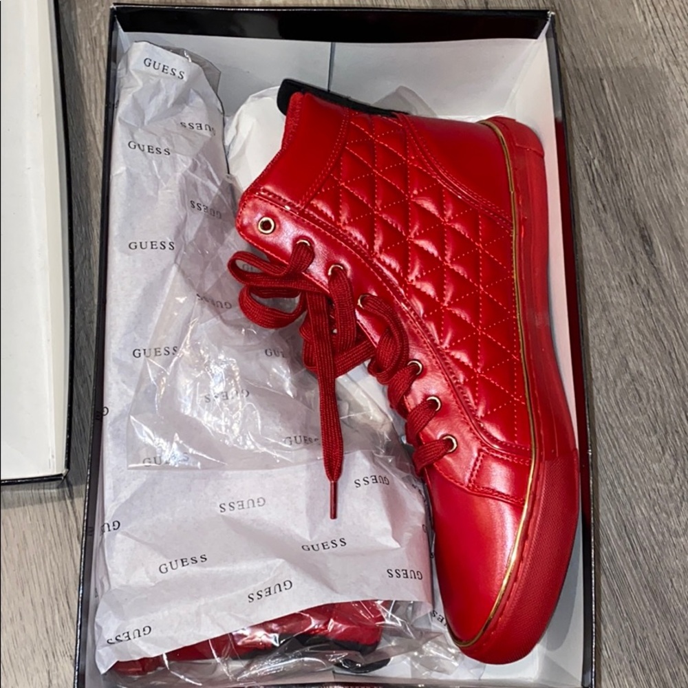 Brand new Men’s Guess red high tops